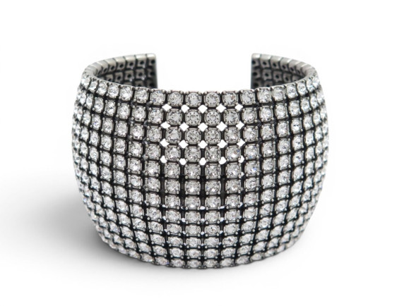  bracelet balenciaga manchette glam strass taille