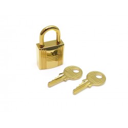 NEUF CADENAS HERMES 2 CLES 101 POUR SAC KELLY BIRKIN EN METAL DORE GOLD PADLOCK