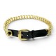 VINTAGE CEINTURE CHANEL EN CUIR NOIR ET CHAINE EN METAL DORE 75CM LEATHER BELT