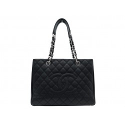 NEUF SAC A MAIN CHANEL CABAS SHOPPING GM LOGO CC EN CUIR CAVIAR NOIR BAG 6800€