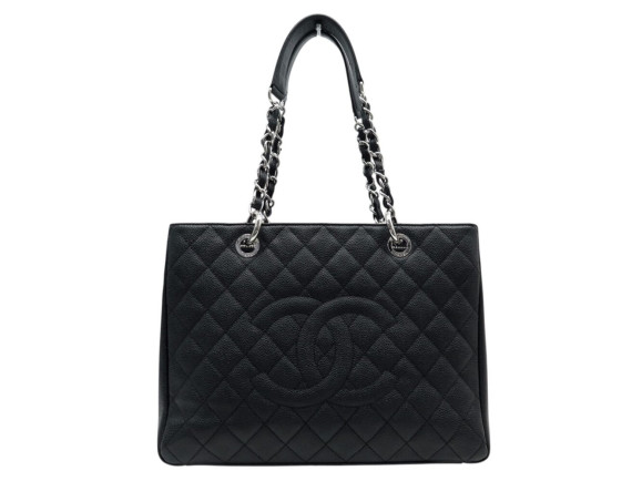 NEUF SAC A MAIN CHANEL CABAS SHOPPING GM LOGO CC EN CUIR CAVIAR NOIR BAG 6800€