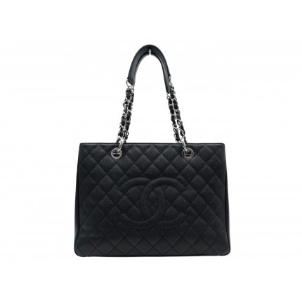 NEUF SAC A MAIN CHANEL CABAS SHOPPING GM LOGO CC EN CUIR CAVIAR NOIR BAG 6800€