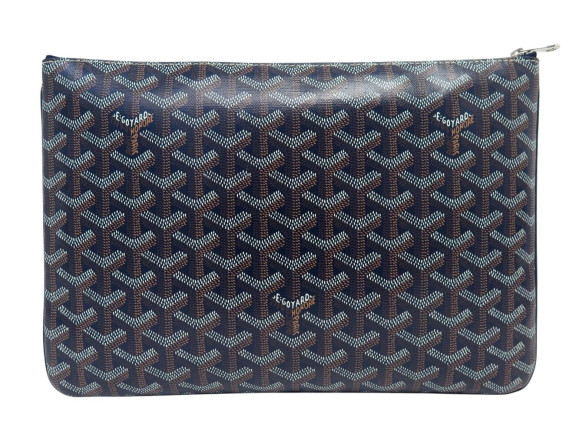NEUF SAC GOYARD POCHETTE SENAT MM TOILE GOYARDINE BLEUE CANVAS POUCH CLUTCH BAG