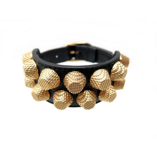 bracelet balenciaga cuir noir