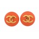 VINTAGE BOUCLES D'OREILLES CHANEL RONDES LOGO CC CASTELLANE 1985 CLIPS EARRINGS