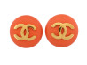 VINTAGE BOUCLES D'OREILLES CHANEL RONDES LOGO CC CASTELLANE 1985 CLIPS EARRINGS