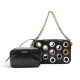 NEUF SAC A MAIN PRADA 1BA028 CHAINE OEILLETS POCHETTE AMOVIBLE CUIR BAG 17000€