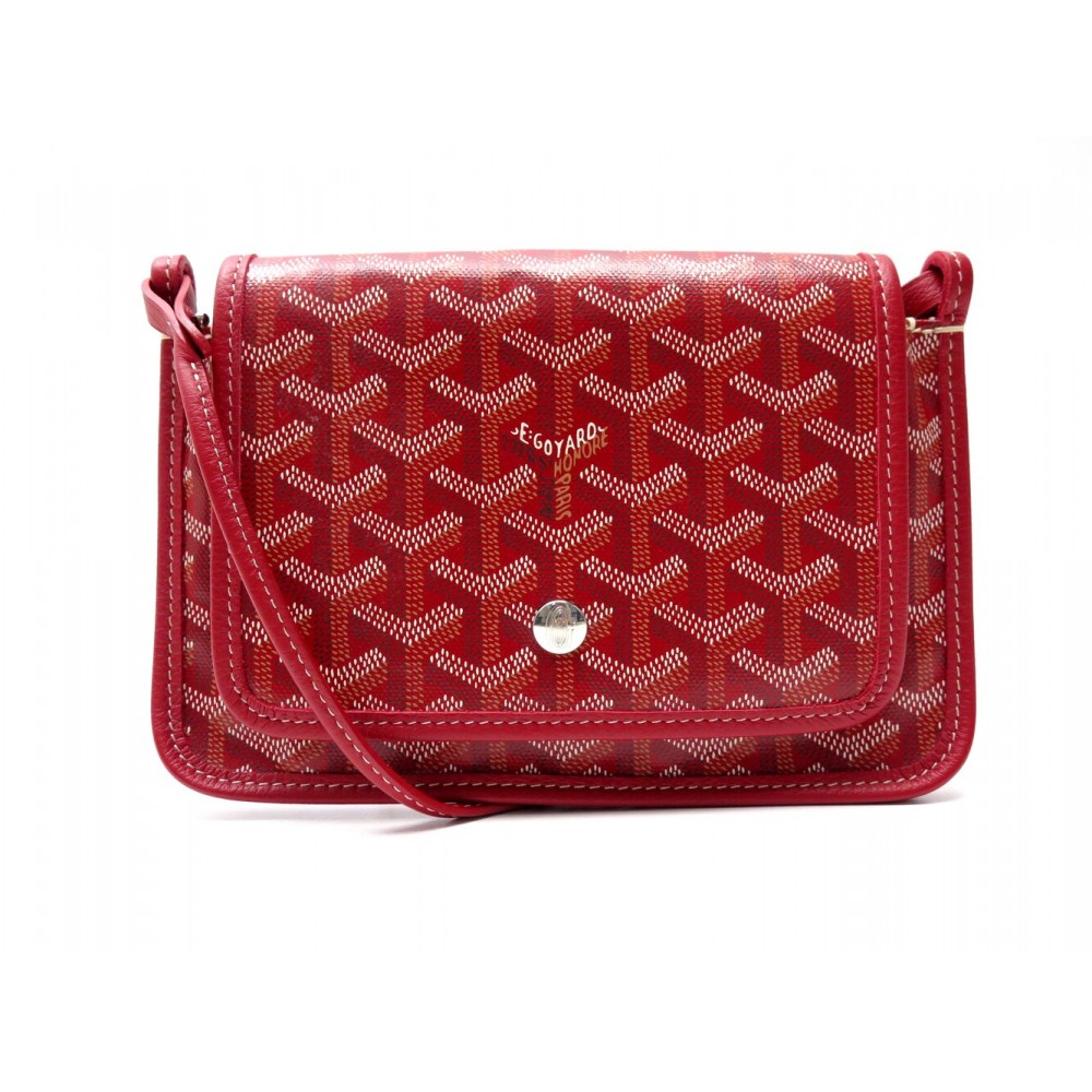 NEUF SAC A MAIN GOYARD POCHETTE PLUMET TOILE GOYARDINE ROUGE BANDOULIERE NEW BAG