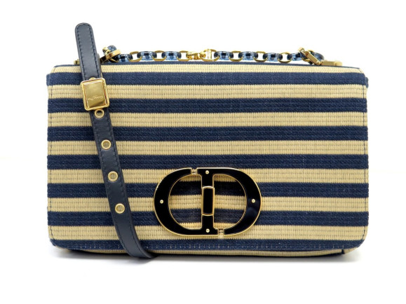 sac a main dior caro medium raphia et denim