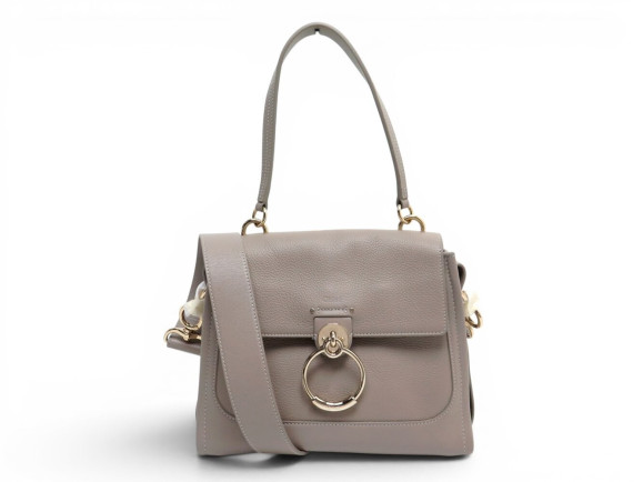 sac a main chloe tess en cuir graine gris