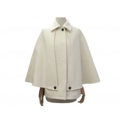 MANTEAU CHRISTIAN DIOR CAPE CROISIERE 417C29A1419 S 36 EN LAINE BLANC COAT 3500€