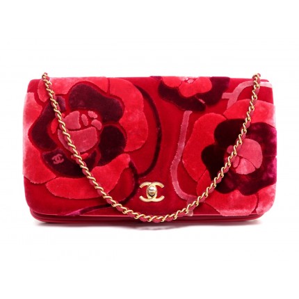 SAC A MAIN CHANEL TIMELESS SIMPLE RABAT CAMELIA EN VELOURS BANDOULIERE BAG 6500€
