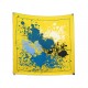 NEUF FOULARD HERMES CHEVAL SURPRISE REMIX CARRE 90 SOIE JAUNE + BOITE SCARF 580€