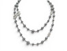 collier chanel sautoir logo cc perles grises 104
