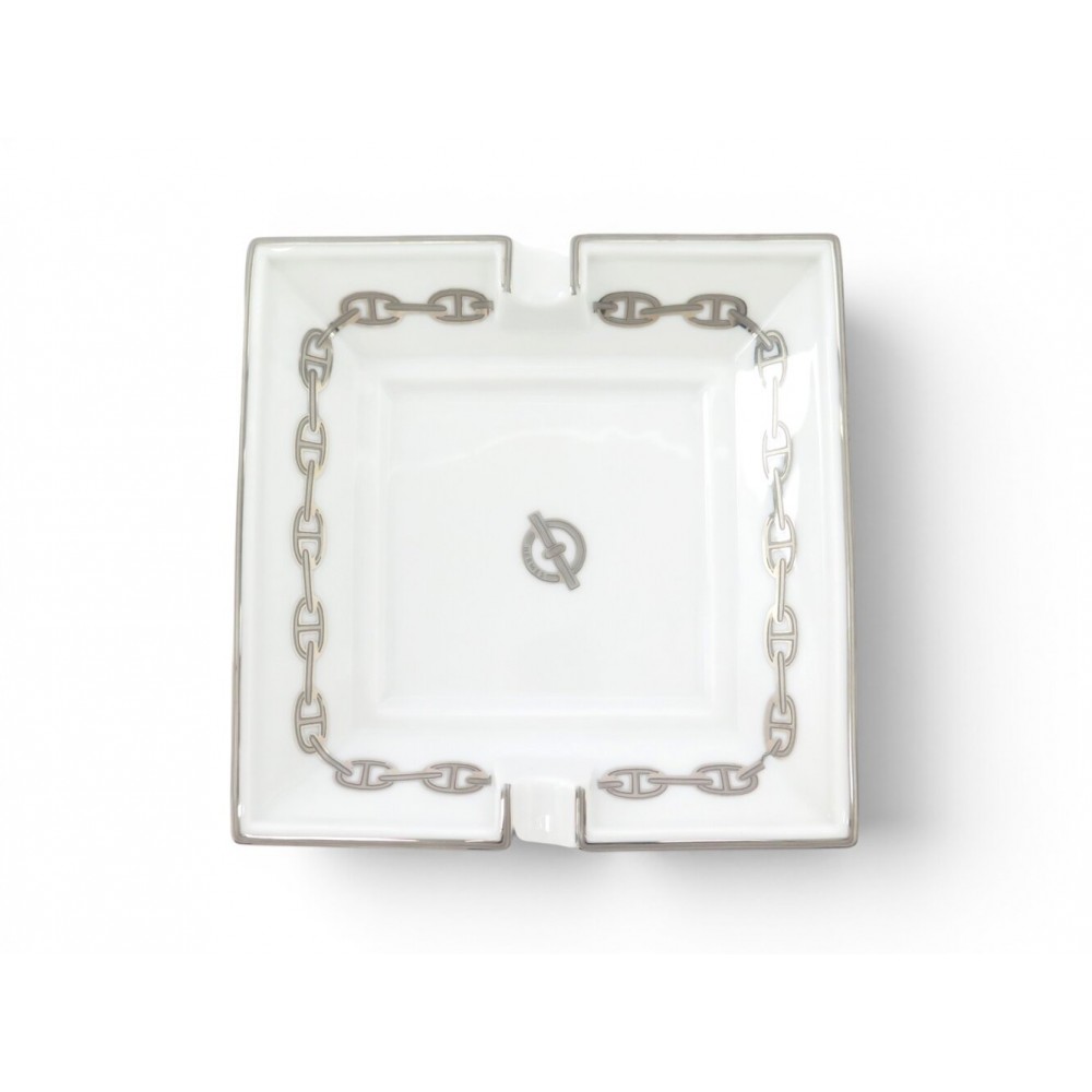 CENDRIER HERMES CHAINE ANCRE VIDE POCHE PORCELAINE 15.8CM EMPTY POCKET ASHTRAY