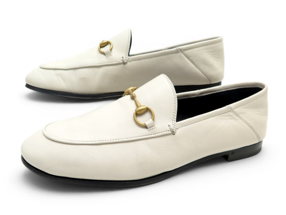 chaussures gucci mocassins a mors 414998 cuir creme