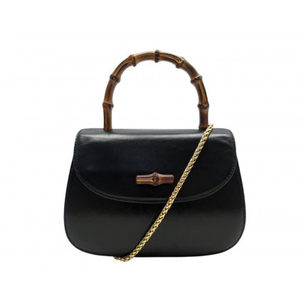 VINTAGE SAC A MAIN GUCCI BAMBOO 1947 MINI BANDOULIERE CHAINE DORE HAND BAG 3500€