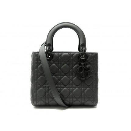 SAC A MAIN CHRISTIAN DIOR LADY MEDIUM CUIR NOIR SO BLACK M0565SLOI BAG 5900€
