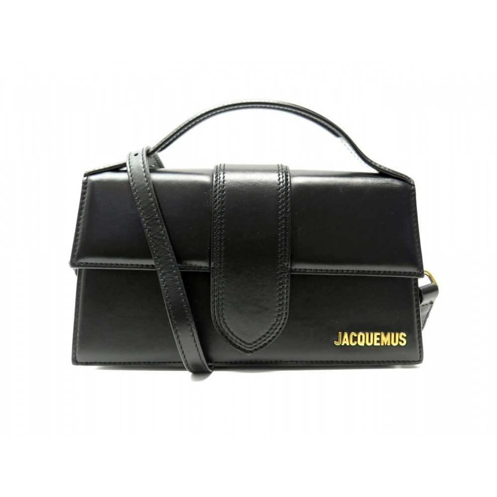 NEUF SAC A MAIN JACQUEMUS LE GRAND BAMBINO 213BA007 CUIR NOIR HANDBAG PURSE 820€