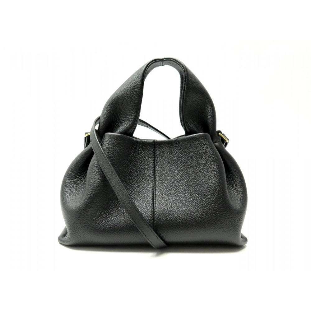 NEUF SAC A MAIN POLENE NUMERO NEUF MINI GRAINE BANDOULIERE EN CUIR NOIR BAG 390€