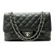 SAC A MAIN CHANEL CLASSIQUE TIMELESS JUMBO EN CUIR CAVIAR MATELASSE NOIR 11100€