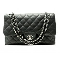 SAC A MAIN CHANEL CLASSIQUE TIMELESS JUMBO EN CUIR CAVIAR MATELASSE NOIR 11100€