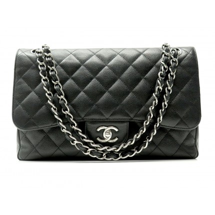 SAC A MAIN CHANEL CLASSIQUE TIMELESS JUMBO EN CUIR CAVIAR MATELASSE NOIR 11100€