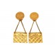 BOUCLES D'OREILLES CHANEL MEDAILLON CC PENDANT CHARM SAC TIMELESS CLIPS EARRINGS