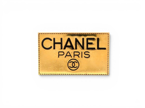 broche chanel plaque logo cc 1988 lagerfeld en