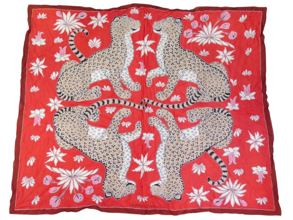 pareo hermes pagne les leopards foulard chale de