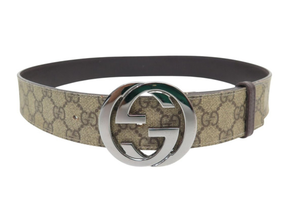 ceinture gucci boucle gg toile supreme beige cuir