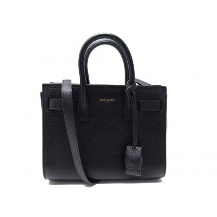 SAC A MAIN SAINT LAURENT DE JOUR NANO 340778 EN CUIR NOIR BANDOULIERE BAG 2200€