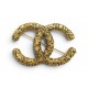 VINTAGE BROCHE CHANEL 1993 LOGO CC STYLE BAROQUE BYZANTIN EN METAL DORE BROOCH