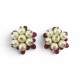 BOUCLES D'OREILLES CHANEL GRIPOIX 1994 FLEUR PERLES & PATTE DE VERRE EARRINGS