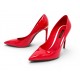 CHAUSSURES LOUIS VUITTON EYELINE ESCARPINS 36.5 EN CUIR VERNIS ROUGE SHOES 990€