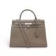 SAC A MAIN HERMES KELLY 35 SELLIER CUIR EPSOM TAUPE BANDOULIERE HAND BAG PURSE