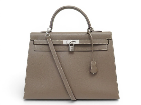 sac a main hermes kelly 35 sellier cuir epsom taupe