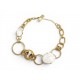 COLLIER PHILIPPE FERRANDIS RAS DE COU CHUNKY MAILLONS XXL PIERRE NACRE NECKLACE