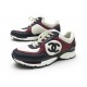 CHAUSSURES CHANEL BASKETS G45333 LOGO CC 38 CUIR TRICOLORE BOITE SNEAKERS 1190€