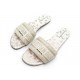 CHAUSSURES CHRISTIAN DIOR MULES DWAY PAPILLONS CUIR BLANC & DORE 42 SHOES 690€