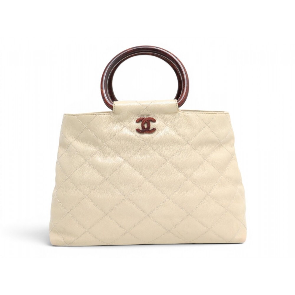VINTAGE SAC A MAIN CHANEL SHOPPING LOGO CC AMBRE CUIR CAVIAR MATELASSE BAG 6000€