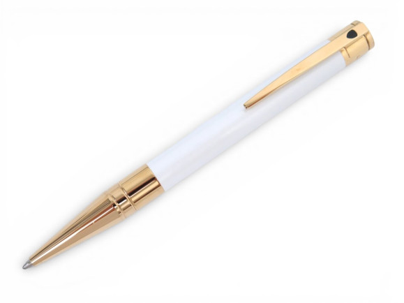  stylo bille st dupont d initial laque blanche