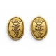 VINTAGE BOUCLES D'OREILLES CHANEL DE CASTELLANE 1987 LOGO CC COURONNE EARRINGS