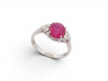 bague cocktail t53 rubis ovale 1.65ct diamant 0.24ct