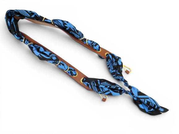 anse bandouliere chloe cuir marron et foulard en
