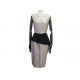 ROBE YVES SAINT LAURENT 209522 DRAPEE 2008 EN SOIE GRISE & NOIR 36 S SILK DRESS