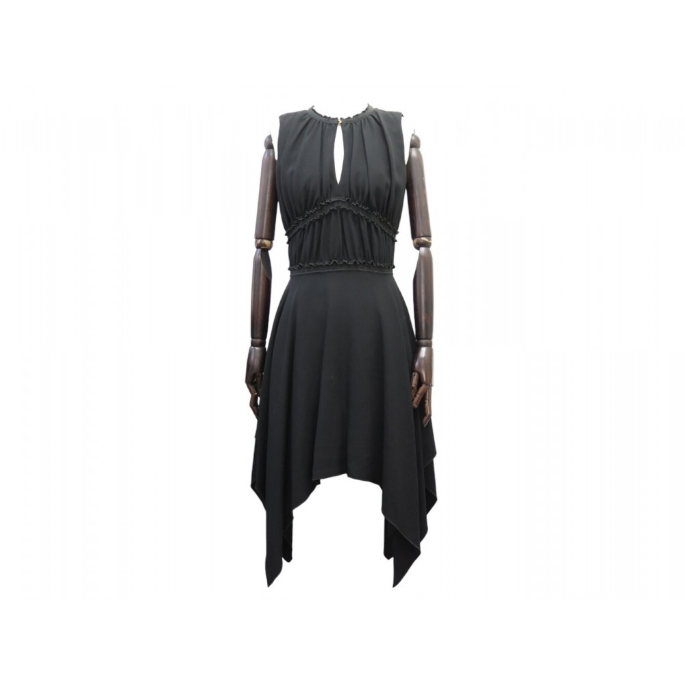 NEUF ROBE LOUIS VUITTON ASYMETRIQUE 38 M NOIRE BLACK ASYMMETRICAL DRESS 2500€