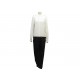 NEUF COMBINAISON PANTALON CELINE CHEMISE 40 M NOIRE BLANCHE LAINE JUMPSUIT 4500€
