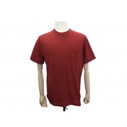 NEUF TSHIRT HERMES BRODERIE H H072025HA M 48 COTON ROUGE HAUT RED MEN TOP 350€