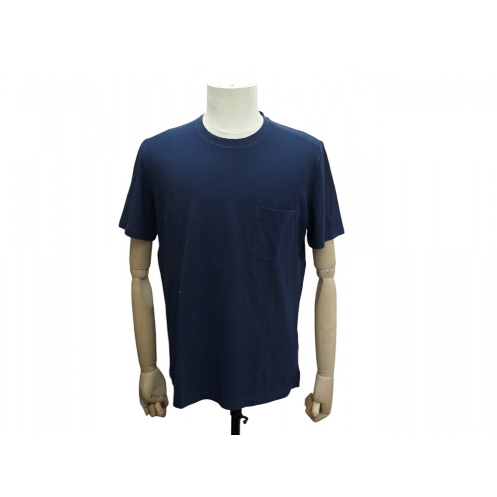 NEUF TSHIRT HERMES HOMME TAILLE L M 48 COTON BLEU HAUT BLUE COTTON MEN TOP 350€